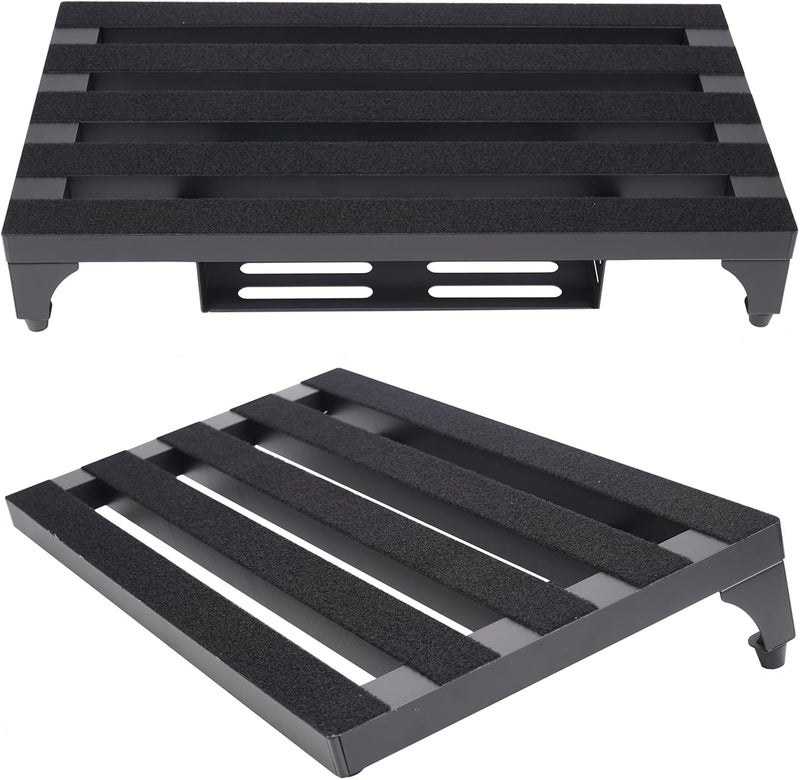 Soyan 22" x 12.5" Aluminum Alloy Guitar Pedal Board with Power Supply Tray, Carry Bag & Mounting Tapes Included (Black, APB-22BK) - Image 4